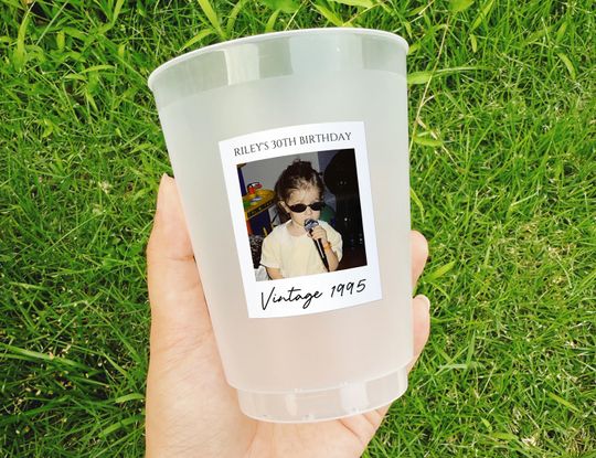 Custom Cups, 30th Birthday Party Cups, Personalized 30th Birthday Decoration for Her, Custom Photo Cups