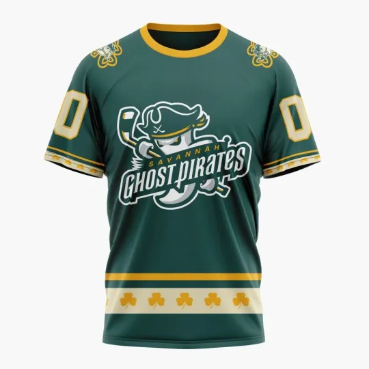 Discover 2026 Personalized Savannah Ghost Pirates St. Patrick’s Day Design 3D Hockey Fans