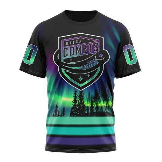 Discover Personalized Utica Comets Special Design With Northern Lights Design Hockey Fans