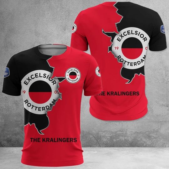 Discover Excelsior Rotterdam Red and Black 3D T-Shirt
