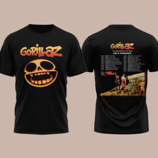 Discover Gorillaz The Mountain Tour 2026 North America Tour T-Shirt