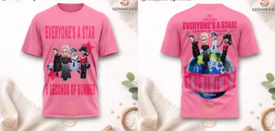 Discover 5 Seconds Of Summer Everyone's A Star World Tour 2026 3D Shirt AA12