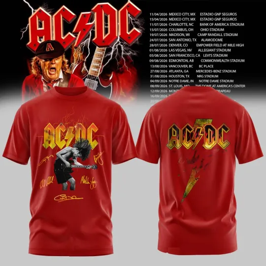 Discover A-C-D-C Power Up Tour 2026 Rock Band All Over Print Shirt 2026