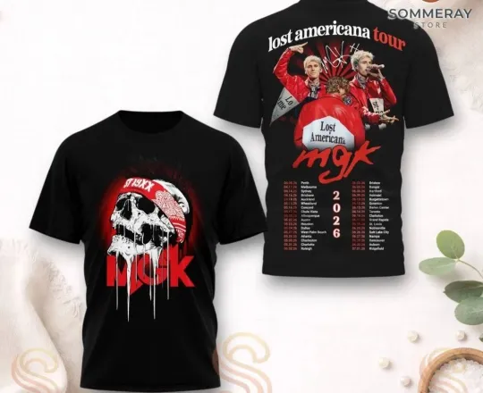 Discover Machine Gun Kelly Lost Americana Tour 2026 AOP T-Shirt PP3117