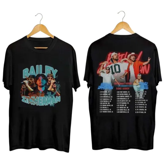 Discover Bailey Zimmerman Inspired Tour 2026 Unisex T-Shirt S-5XL Fan Gift