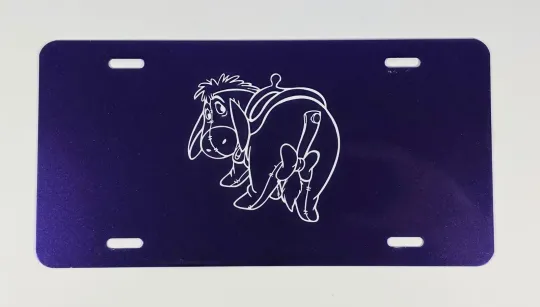 Discover Eeyore Purple License Plate Accessories