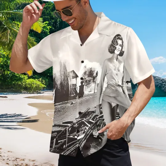 Discover Rock Music Hawaiian Button Shirt for Men, Rush Permanent Waves Design
