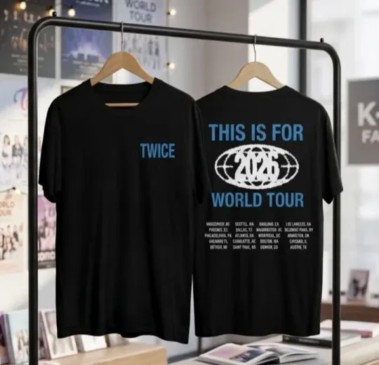 Discover TWICE 2026 World Tour T-Shirt K-pop Fan Merch Black Cotton Tee This Is For Tour