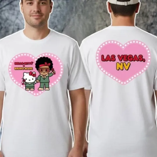 Discover NEW - Las Vegas NV Bruno Mars x Hello Kitty Tee For The Romantic Tour 2026 Shirt