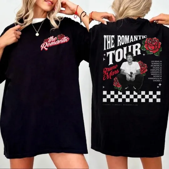 Discover Bruno The Romantic Tour 2026 Vintage Shirt, Vintage 90s Music Shirt