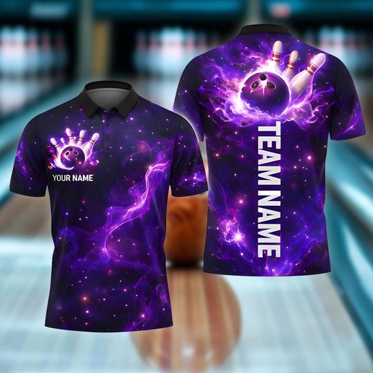 Discover Personalized Name Bowling Polo Shirt, Custom Bowling Matching Shirt, Gift for Bowlers, Bowling League Outfit, Sport Lovers Gifts