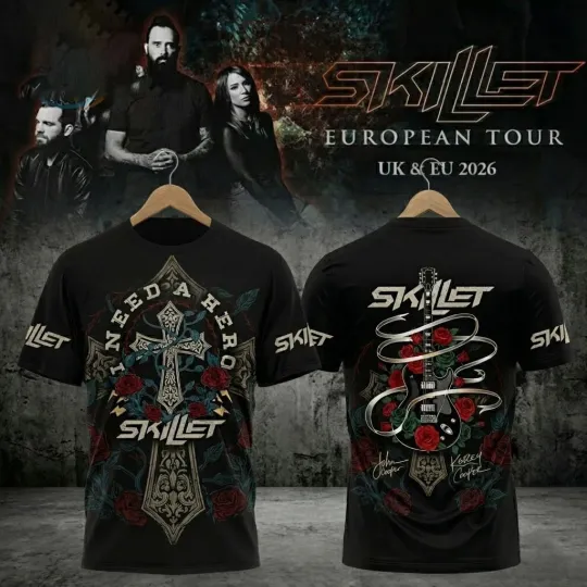 Discover Skillet Band Guitar Roses 3D T-Shirt Men Women