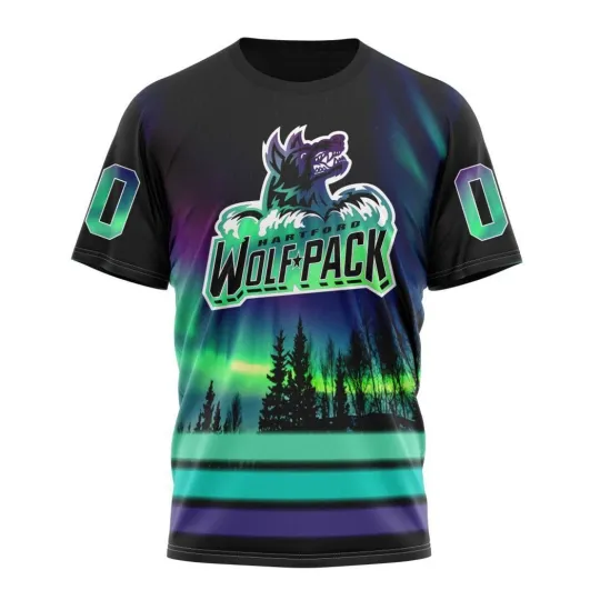 Discover Personalized Hartford Wolf Pack Special With Northern Lights Design Hockey Fans