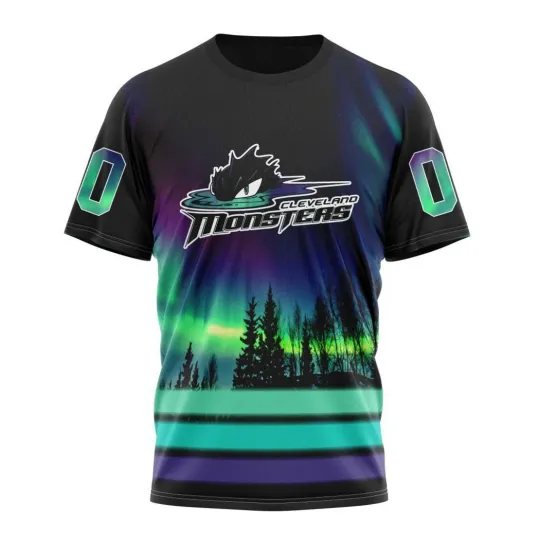 Discover Personalized Cleveland Monsters Special With Northern Lights Design Hockey Fans