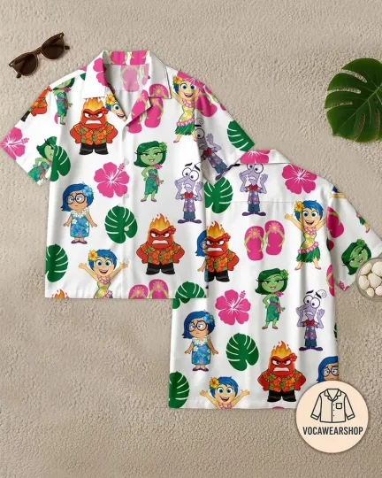 Discover Inside Out Hawaiian Shirt Core Memory Joy Sadness Anger Anxiety Envy Disney