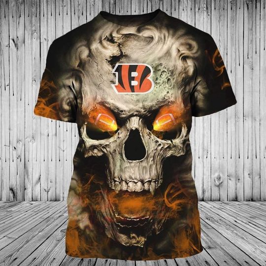 Discover football Cincinnati Bengals Skull Halloween T-Shirt V3