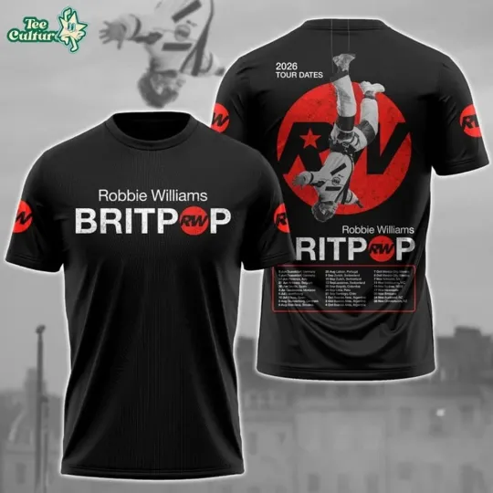 Discover Robbie Williams Tour 2026 AOP T-Shirt Gift For Fan