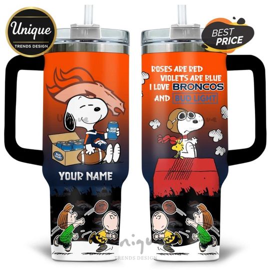 Discover Personalized Denver Team Broncos 40oz Tumbler with Handle