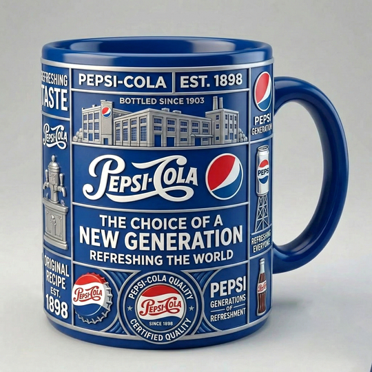 pepsi est 1898 accent mug 15 oz
