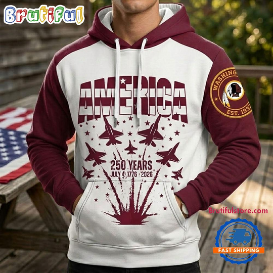 Washington Redskins 250th Anniversary of US All Over Printed Hoodie