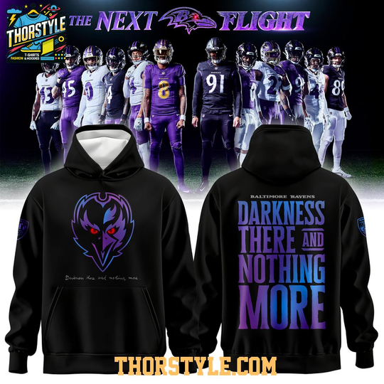 Baltimore Ravens Darkness There And Nothing More 2026 Night Hoodie