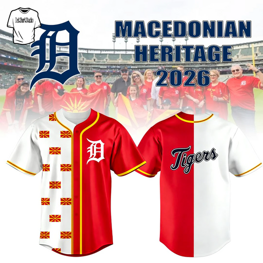 Detroit Tigers Celebrate Macedonian Heritage Night 2026 Baseball Jersey