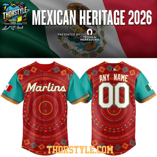 Miami Marlins 2026 Mexican Heritage Night Personalized Baseball Jersey