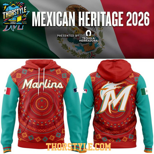 Miami Marlins x Mexican Heritage Night 2026 Retro Vibe Hoodie