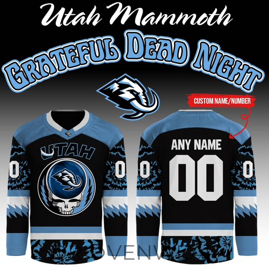Utah Mammoth x Grateful Dead Night Limited Edition – 3D Hockey Jersey