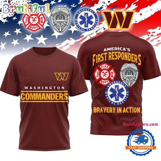 Washington Commanders 2026 football First Responders Limited 3D Shirt