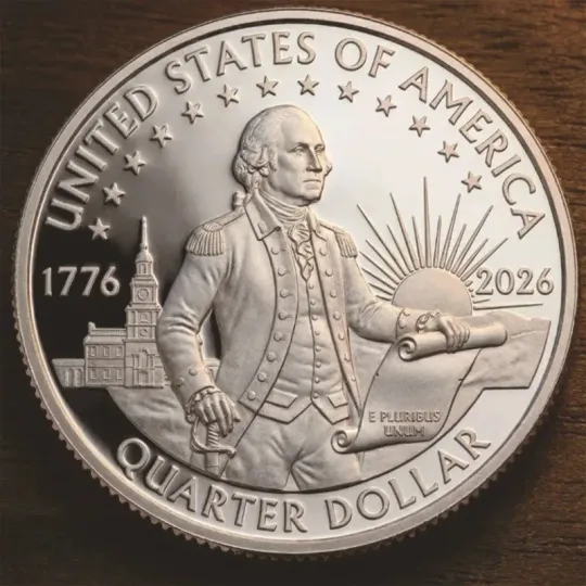 Discover 1776–2026 America 250th Anniversary Commemorative Washington Coin Patriotic Gift