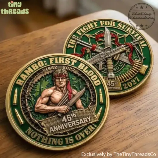 Discover Rambo First Blood 45th Anniversary Challenge Coin Collectible Gift for Men Him