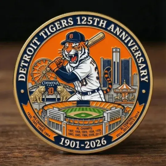 Discover Detroit City Tiger 125Th Anniversary Commemorative Coin 2026