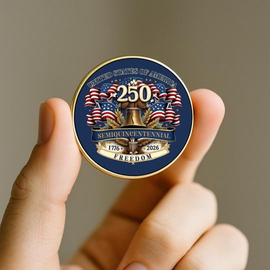 USA 250th Anniversary Coin, 1776-2026 Commemorative Coin, United States 250 Years, Semiquincentennial Gift, Patriotic Keepsake