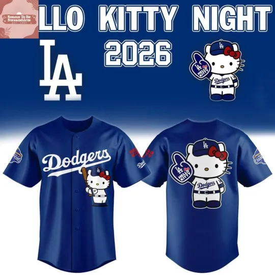 Los Angeles City 1Dodger x Hello Kitty Night 2026 New Baseball Jersey Inspired