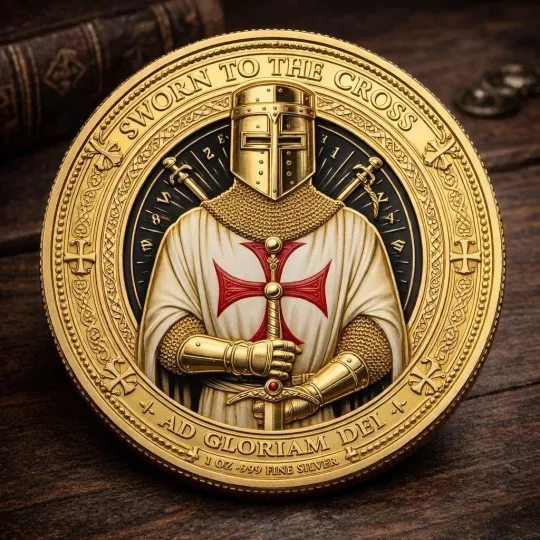 Discover Knights Templar Commemorative Coin Sworn To The Cross Ad Gloriam Dei Medal