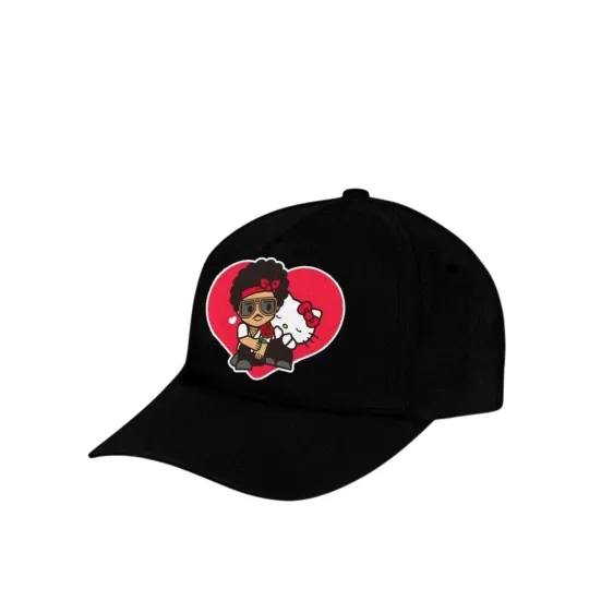 Bruno Mars x Hello Kitty The Romantic Tour 2026 Black and Pink - White Cap