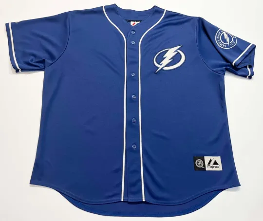 Discover Vintage Majestic NHL Tampa Bay Lightning Baseball Jersey