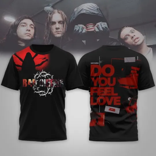BAD OMENS T-Shirt Do You Feel Love 2026 Metalcore Band Graphic Tee Black AOP