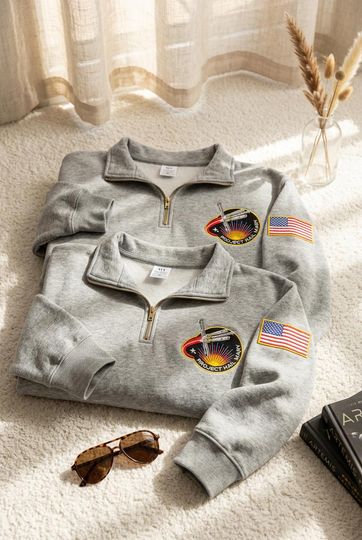 Embroidered Project Hail Mary Grace Quarter Zip Sweatshirt, Augusta Preppy Embroidery Sweatshirt, Amaze Amaze Sweater, Astronomy Fan Gift