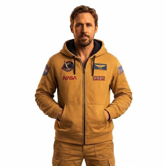 Project Hail Mary Inspired Hoodie - Ryan Gosling Cosplay Hoodie NASA Style Jacket