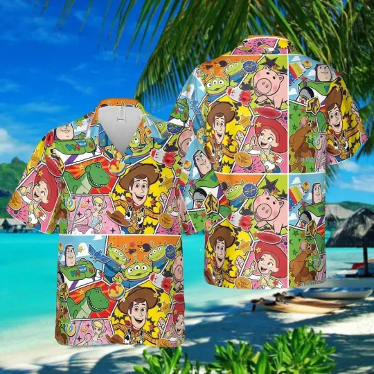 Toy Story Hawaiian Button Down Shirt