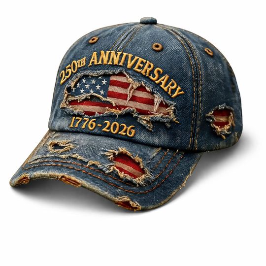 USA 250th Anniversary Hat 1776-2026, Distressed American Flag Cap, Patriotic Baseball Cap Gift for Veterans, Independence Day Vintage Hat