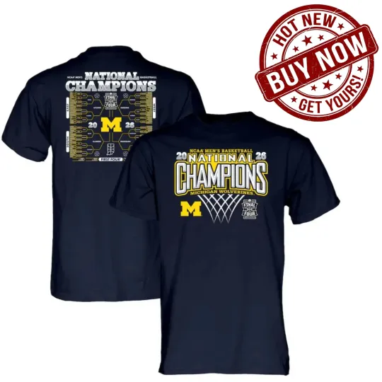 Michigan Wolverine 2026 NCAA Men's Basketball National Champions Bracket T-Shirt
