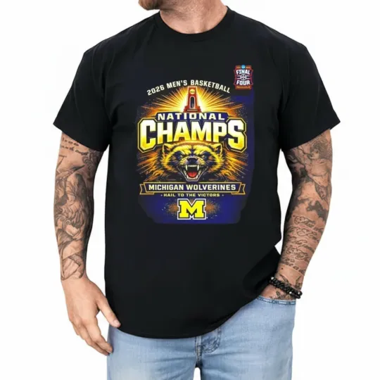 Michigan Wolverines 2026 NCAA Men’s Basketball National Champions T-Shirt