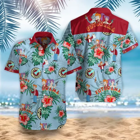 Discover Futurama Shirt Button Up Futurama Movie Cartoon Summer Hawaiian Shirt