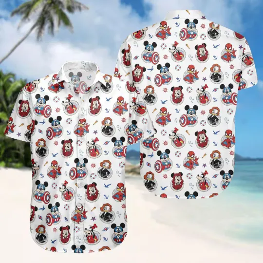 Discover Superhero Day At Sea Disney Cruise Squad Hawaiian Shirt Mickey And Friends