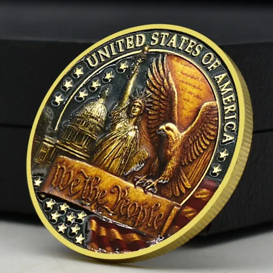 USA 250th Anniversary Challenge Coin Liberty Bell Commemorative Medal