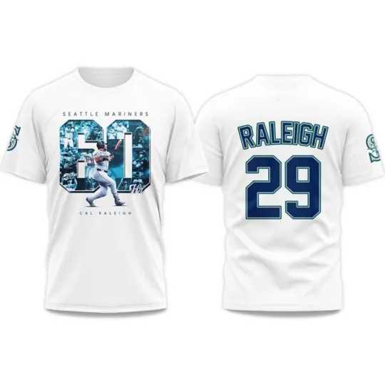 Cal Raleigh 60 Home Runs 3D Shirt Full size