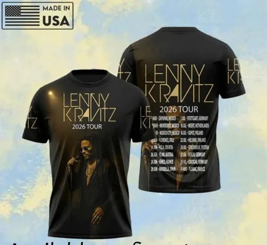 Lenny Kravitz 2026 Tour AOP T-Shirt  Full Size Gift For Fan